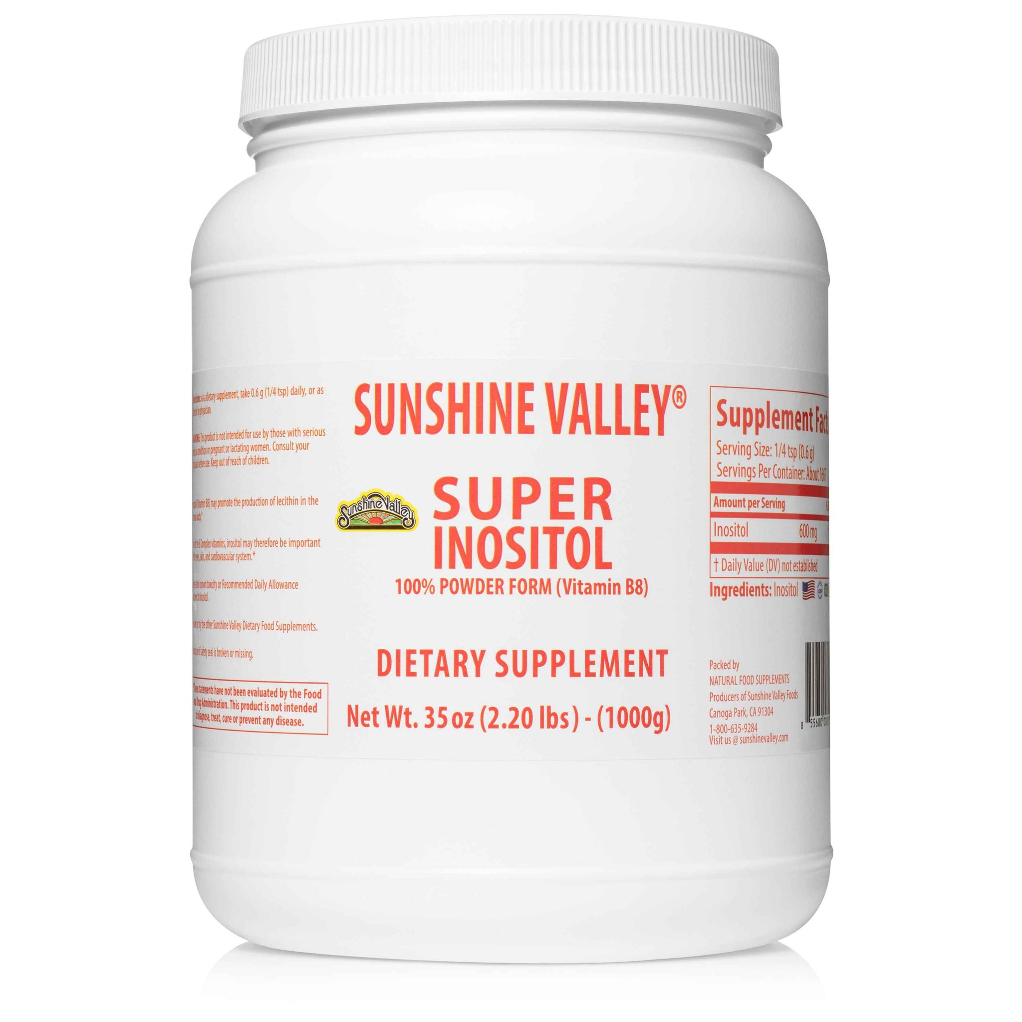 Super Inositol Powder - Sunshine Valley Dietary Supplement, 35 Ounces